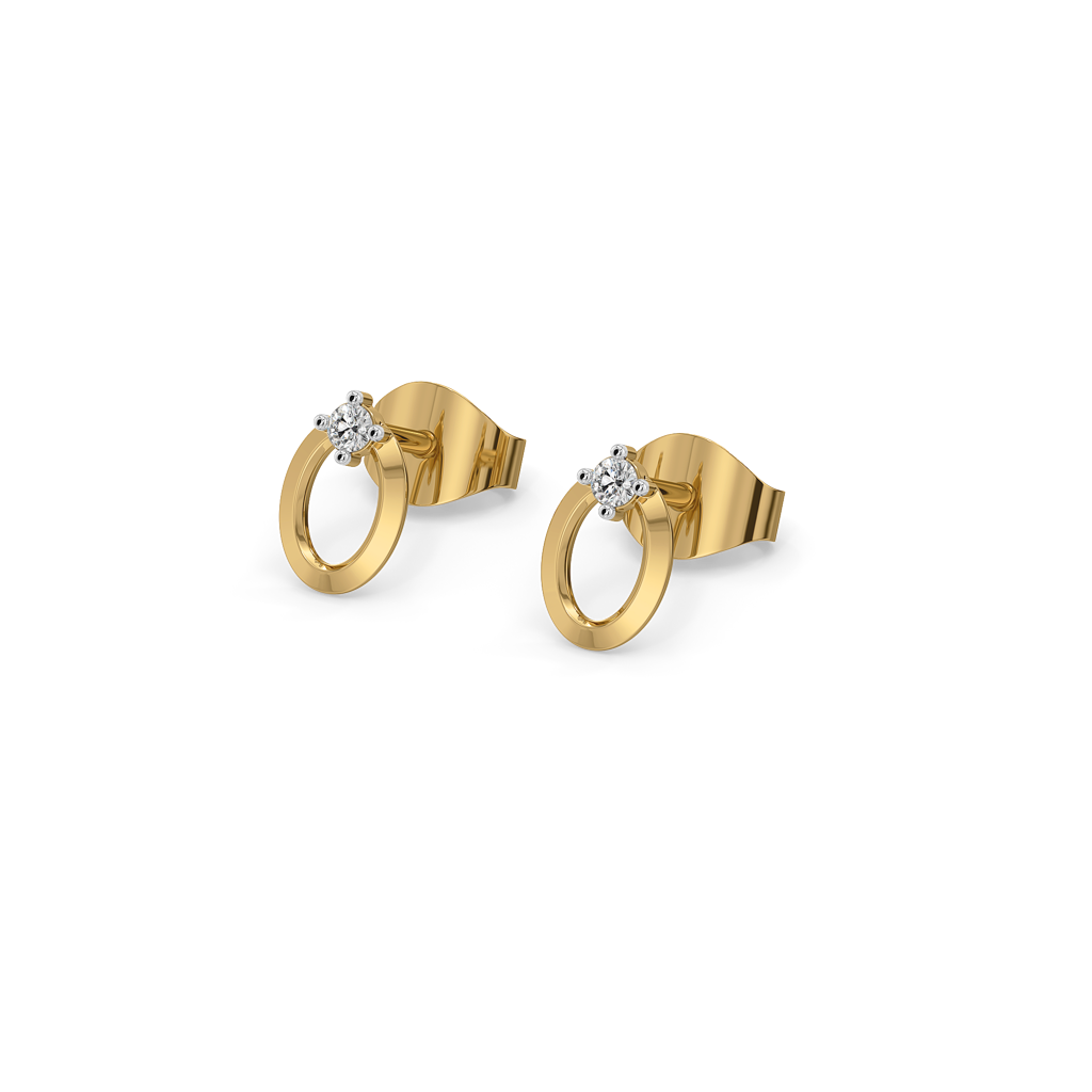 Luna Dot Studs - Lab Diamond Earrings : LLER0183