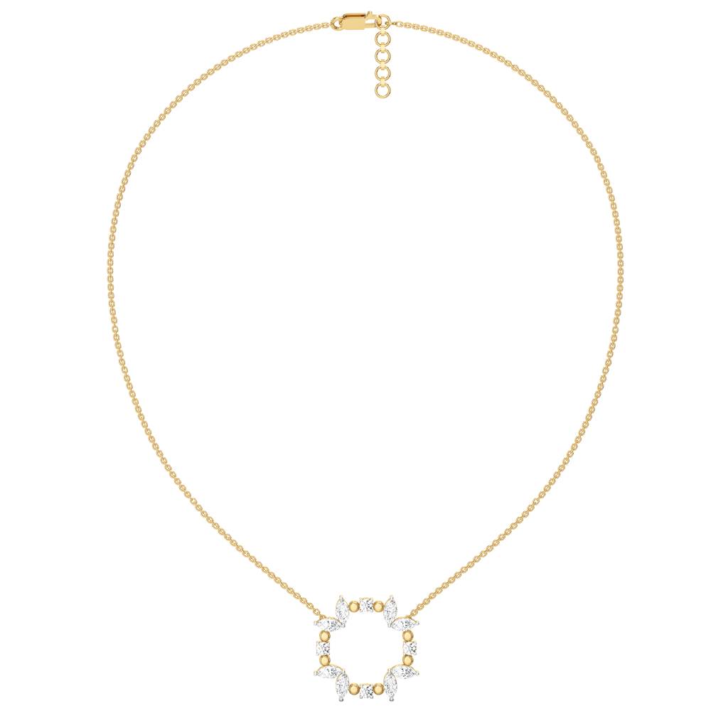 Draped In Marquise - Pure Gold Lab Diamond Necklace : LLGFC104NK