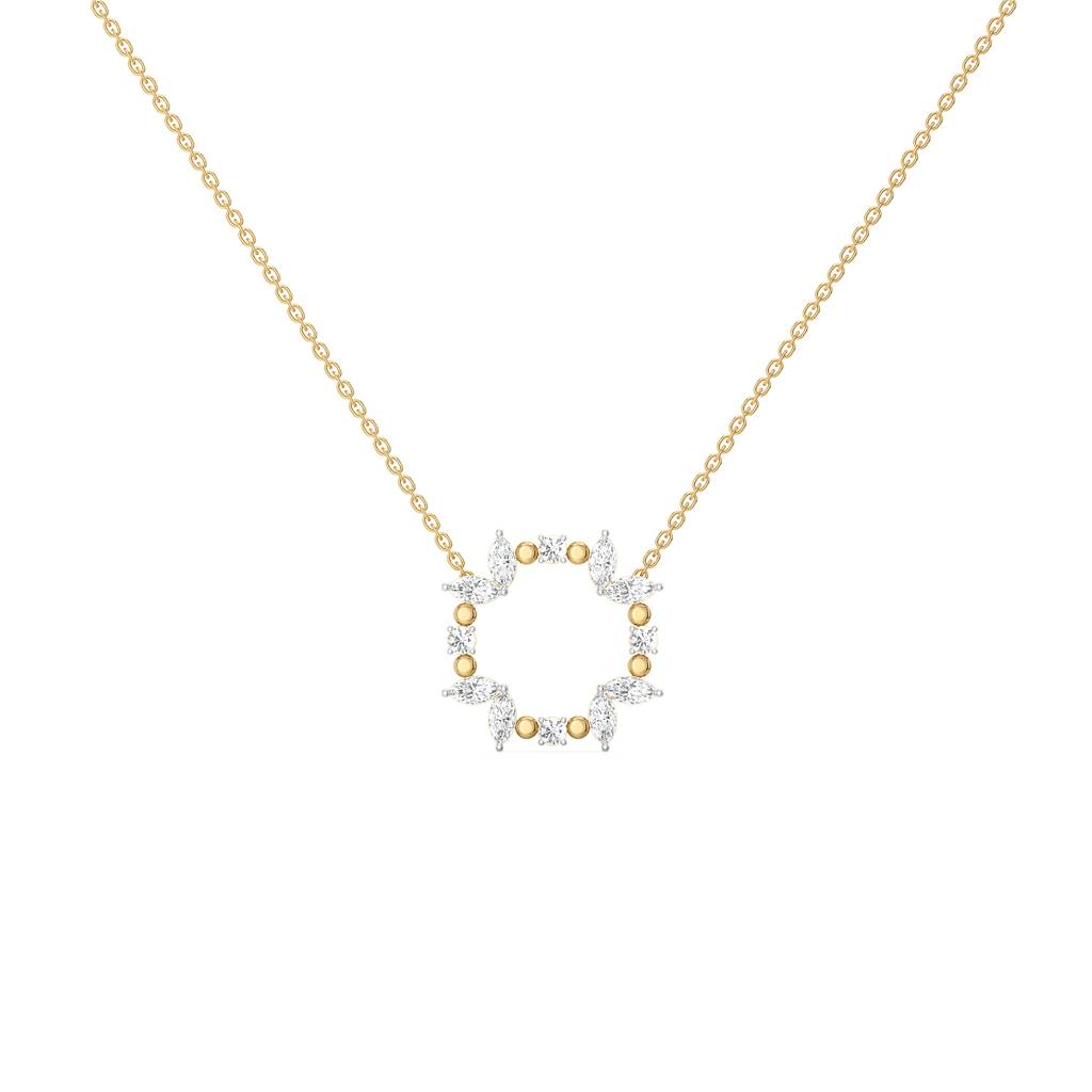 Draped In Marquise - Pure Gold Lab Diamond Necklace : LLGFC104NK