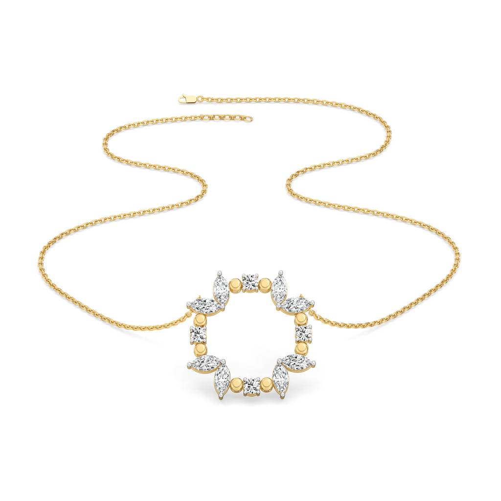 Draped In Marquise - Pure Gold Lab Diamond Necklace : LLGFC104NK