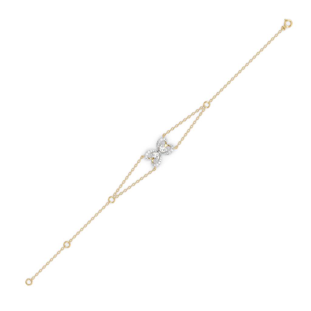 Tied In Love - Pure Gold Lab Diamond Solitaire Bracelet : LLGFC105BR