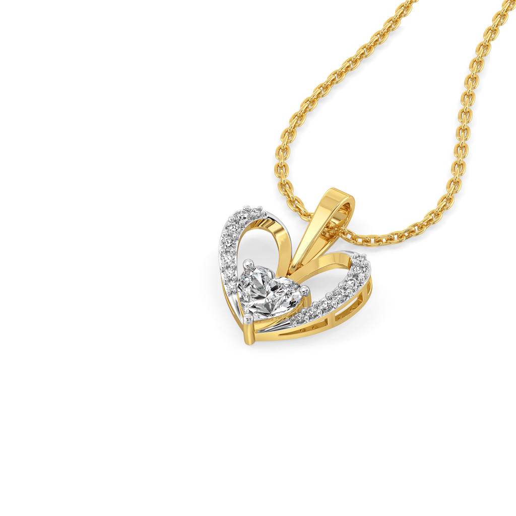 Tied In Love - Pure Gold Lab Diamond Solitaire Pendant : LLGFC105PD