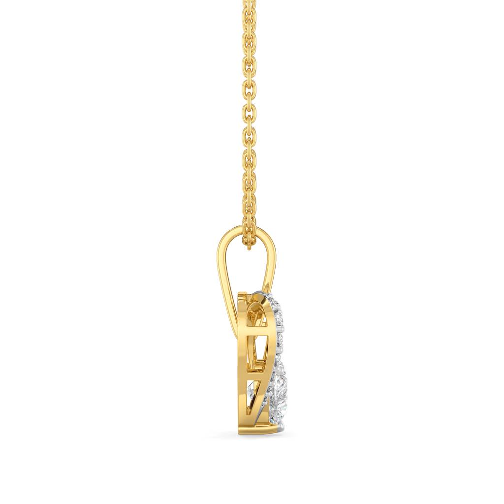 Tied In Love - Pure Gold Lab Diamond Solitaire Pendant : LLGFC105PD