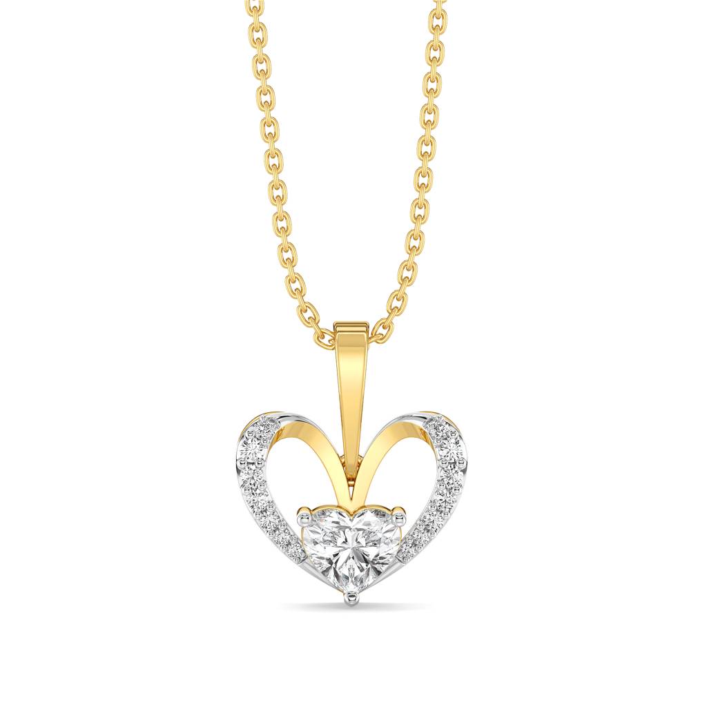 Tied In Love - Pure Gold Lab Diamond Solitaire Pendant : LLGFC105PD