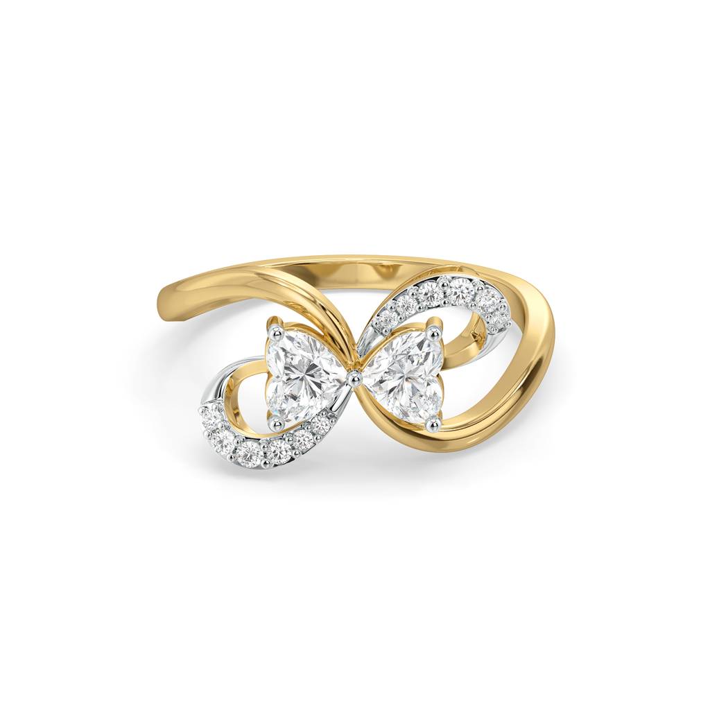 Tied In Love - Pure Gold Lab Diamond Solitaire Ring : LLGFC105RG
