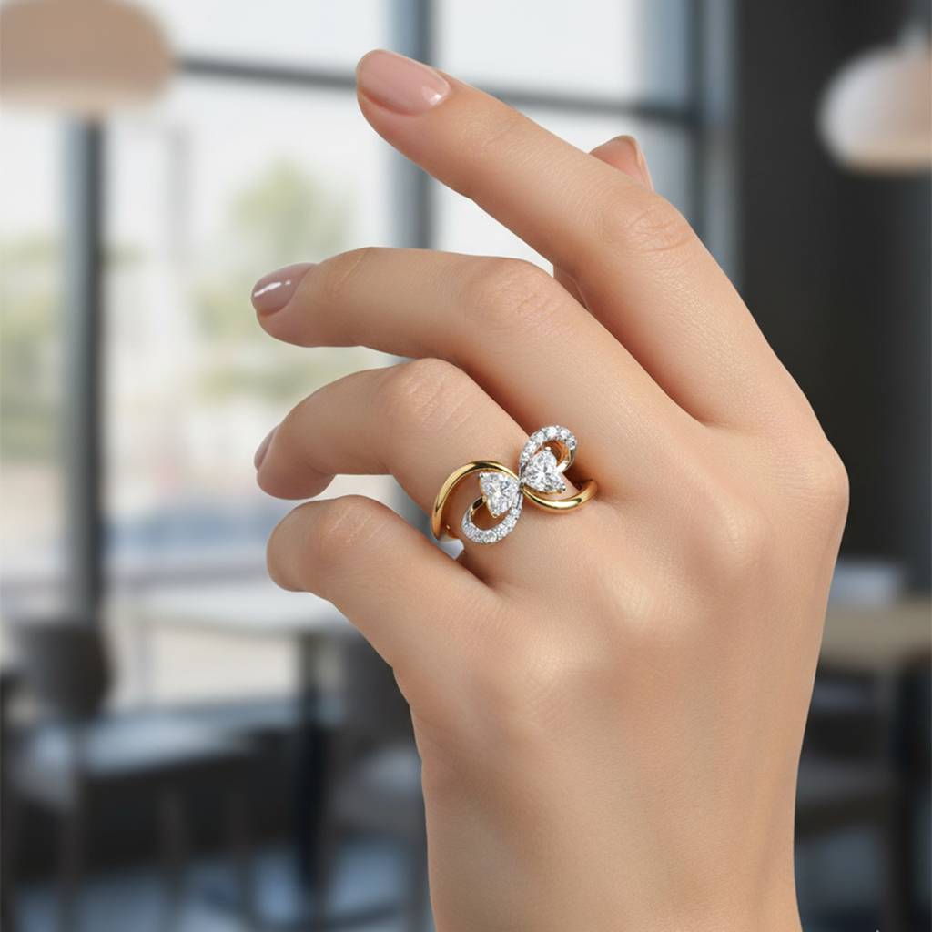 Tied In Love - Pure Gold Lab Diamond Solitaire Ring : LLGFC105RG