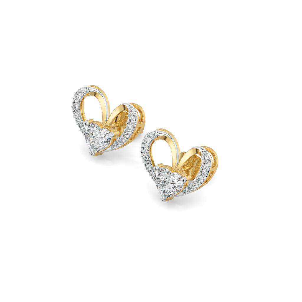 Tied In Love - Pure Gold Lab Diamond Solitaire Stud Earrings : LLGFC105ST