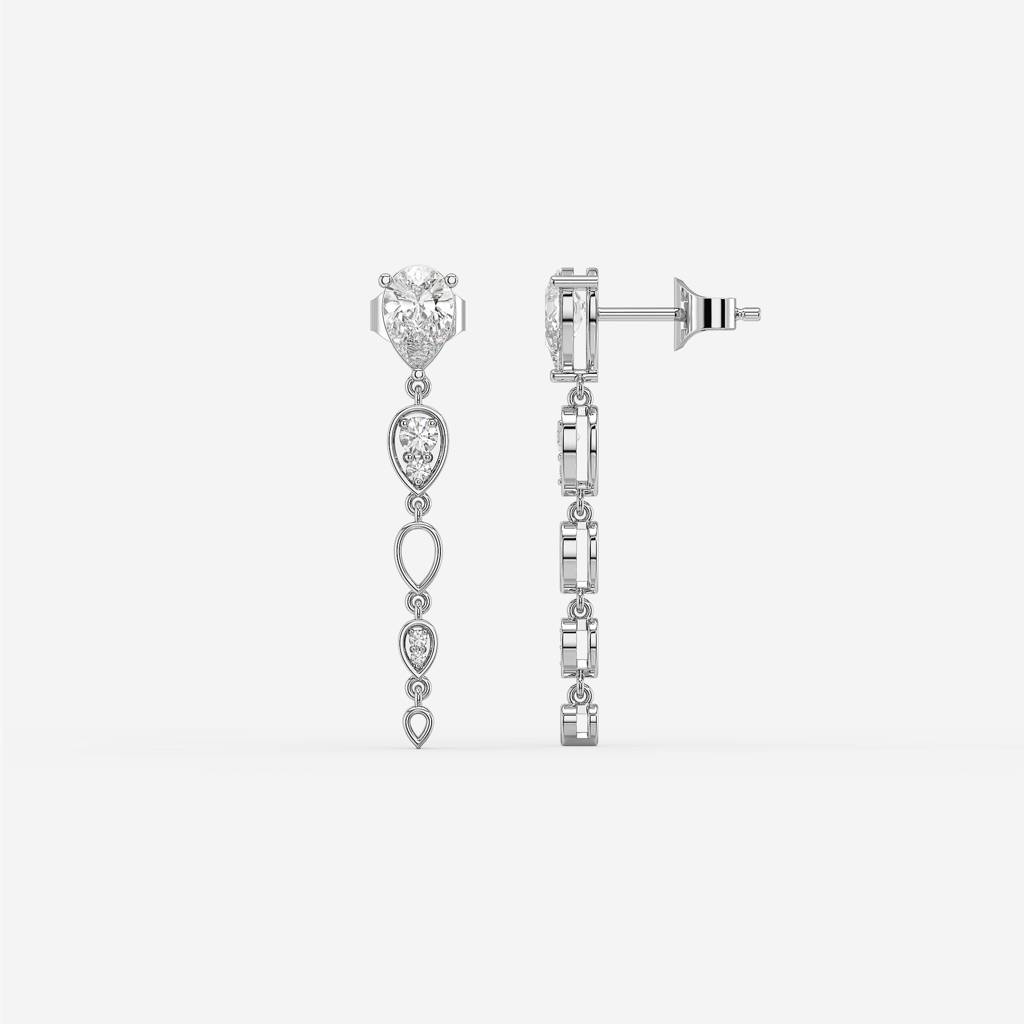Sway In Pear - Pure Gold Lab Diamond Solitaire Drop Earrings : LLGFC93DR