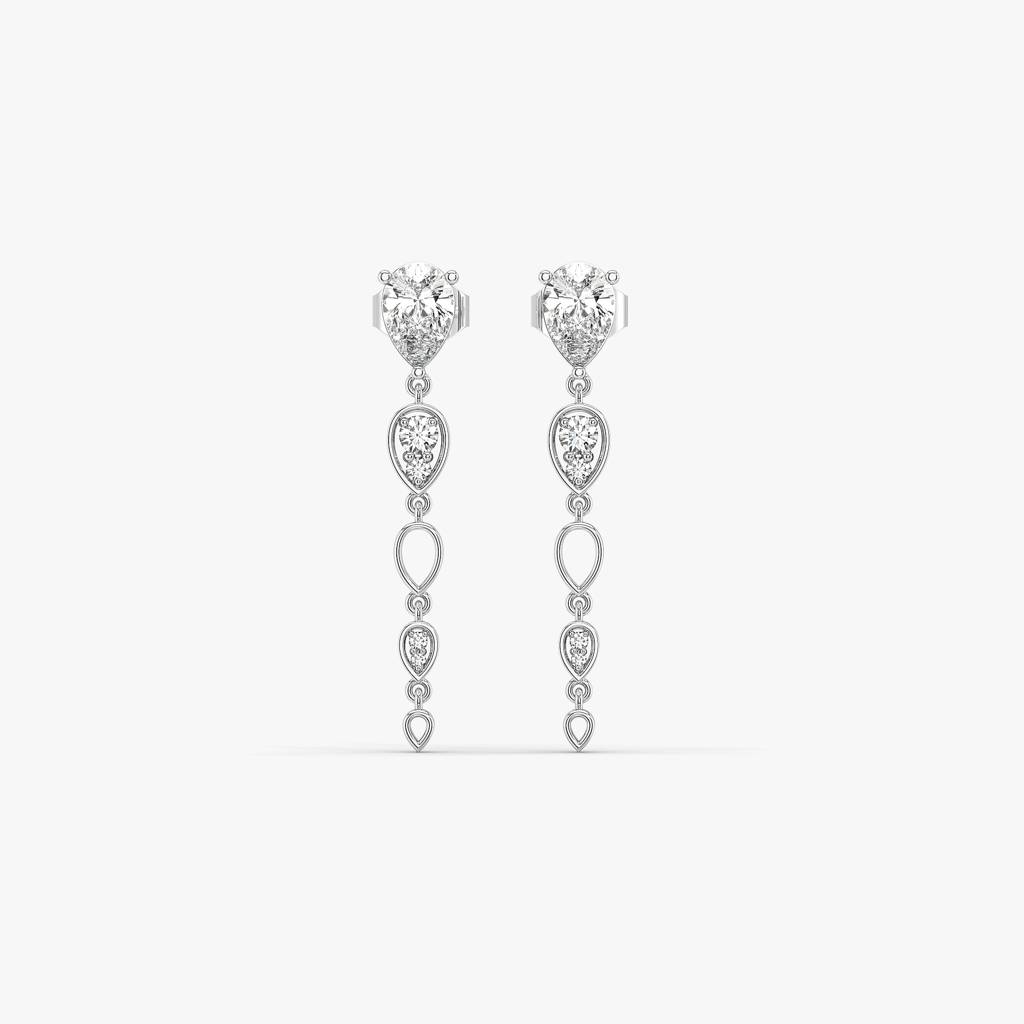 Sway In Pear - Pure Gold Lab Diamond Solitaire Drop Earrings : LLGFC93DR
