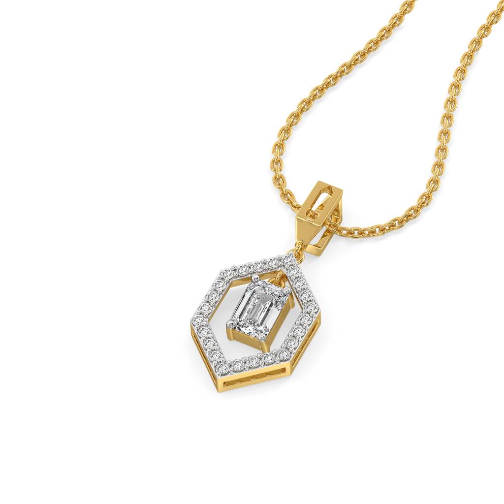 Majestic Emeralds - Pure Gold Lab Diamond Pendant : LLGFC97PD