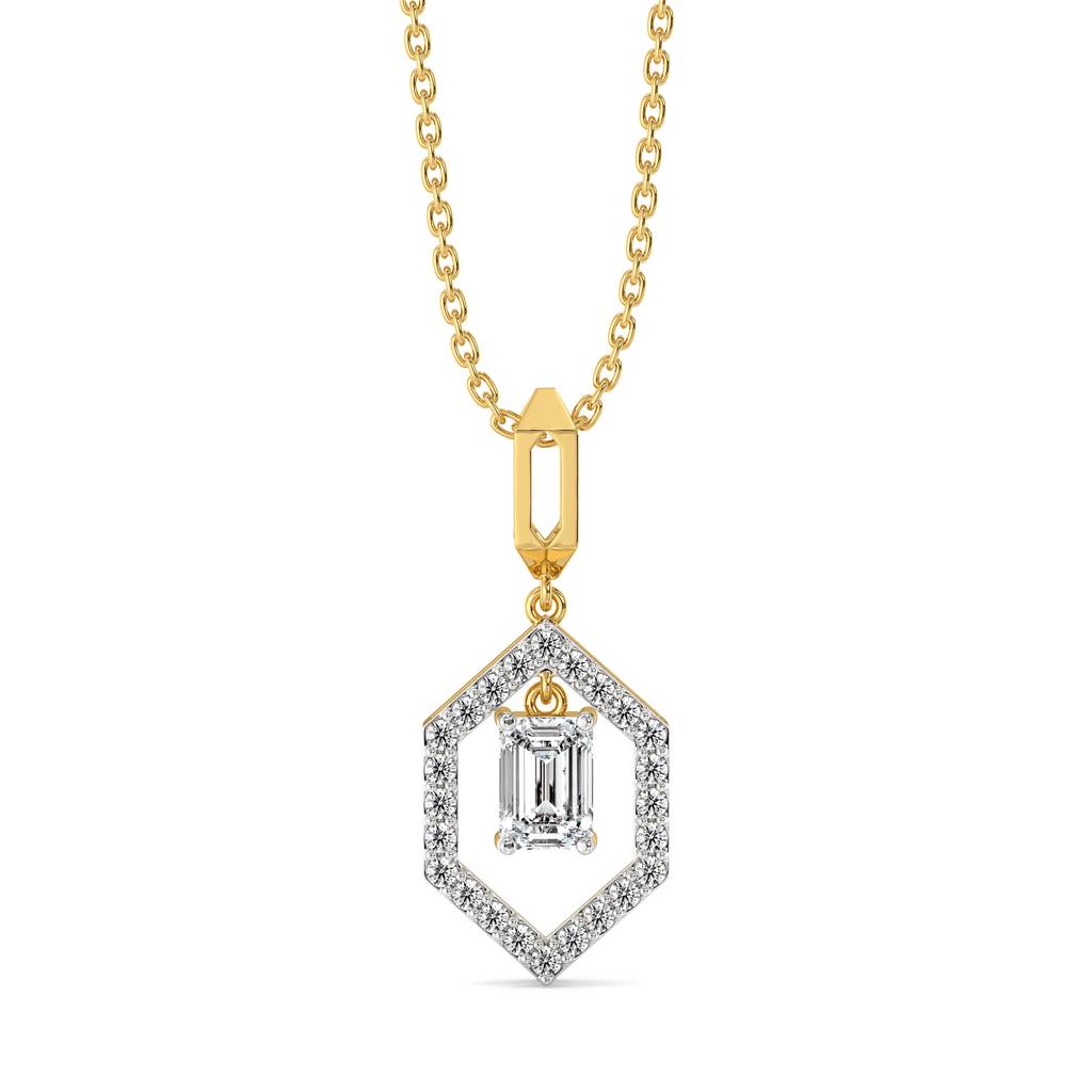 Majestic Emeralds - Pure Gold Lab Diamond Pendant : LLGFC97PD