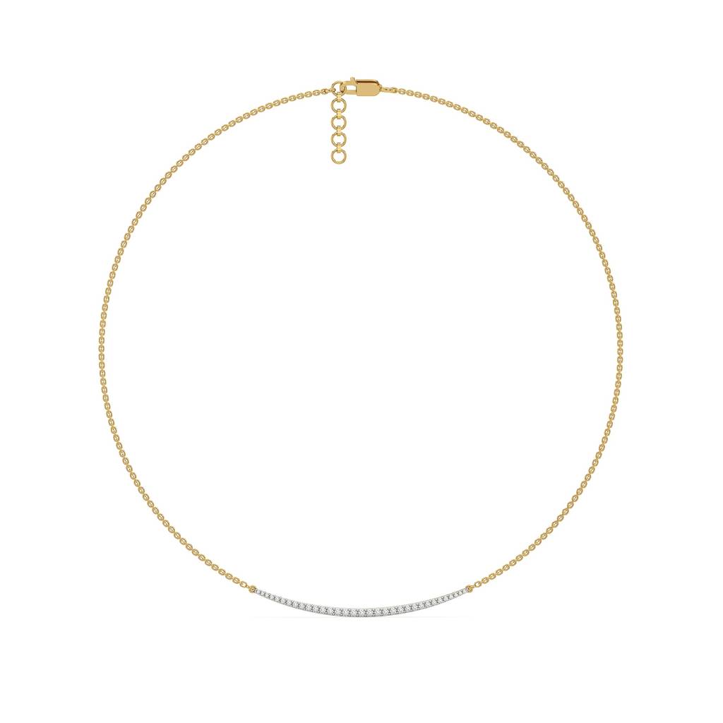 0.43Ct Lab Grown Diamond Necklace In 18Kt Gold Vermeil : LLNK0122