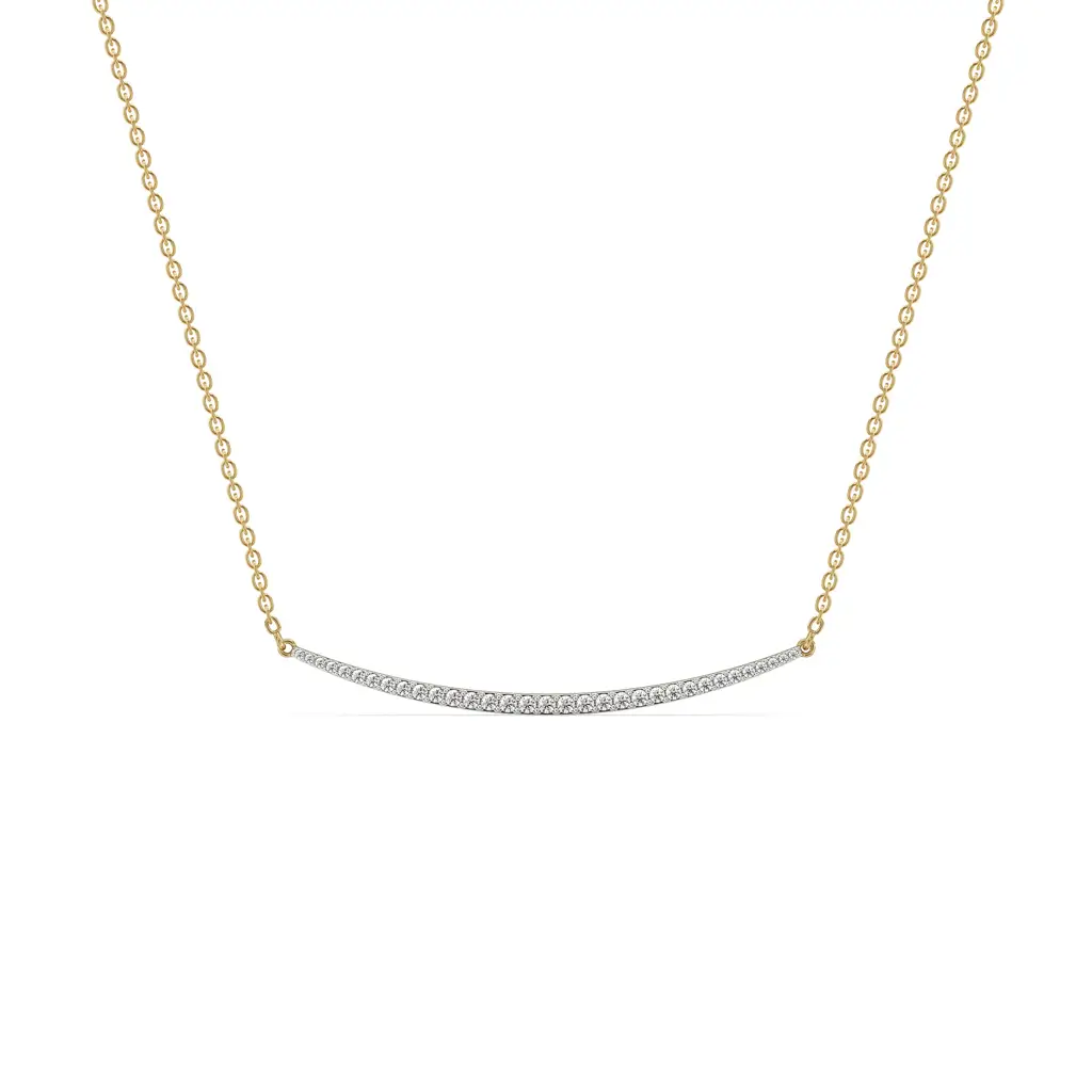 0.43Ct Lab Grown Diamond Necklace In 18Kt Gold Vermeil : LLNK0122