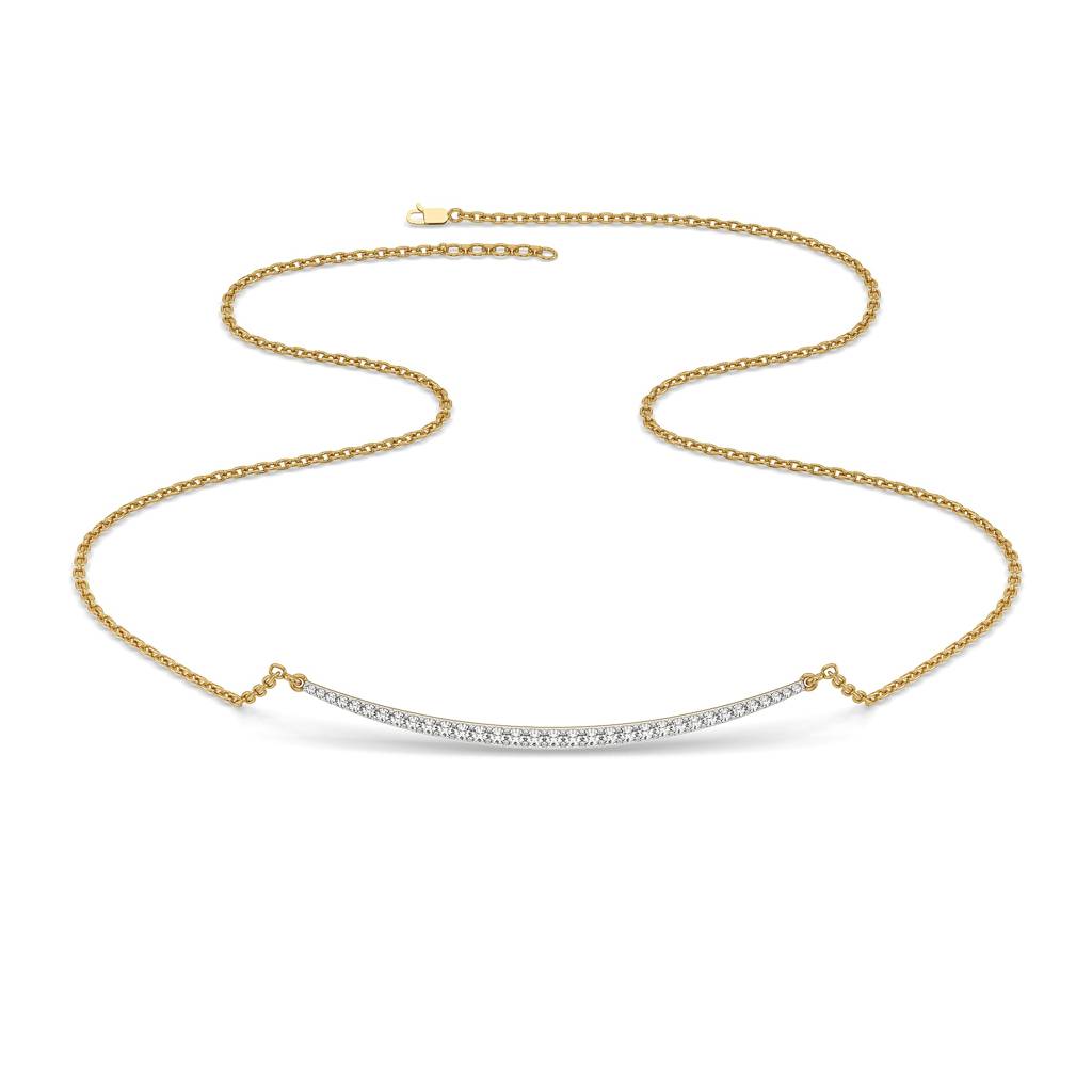 0.43Ct Lab Grown Diamond Necklace In 18Kt Gold Vermeil : LLNK0122