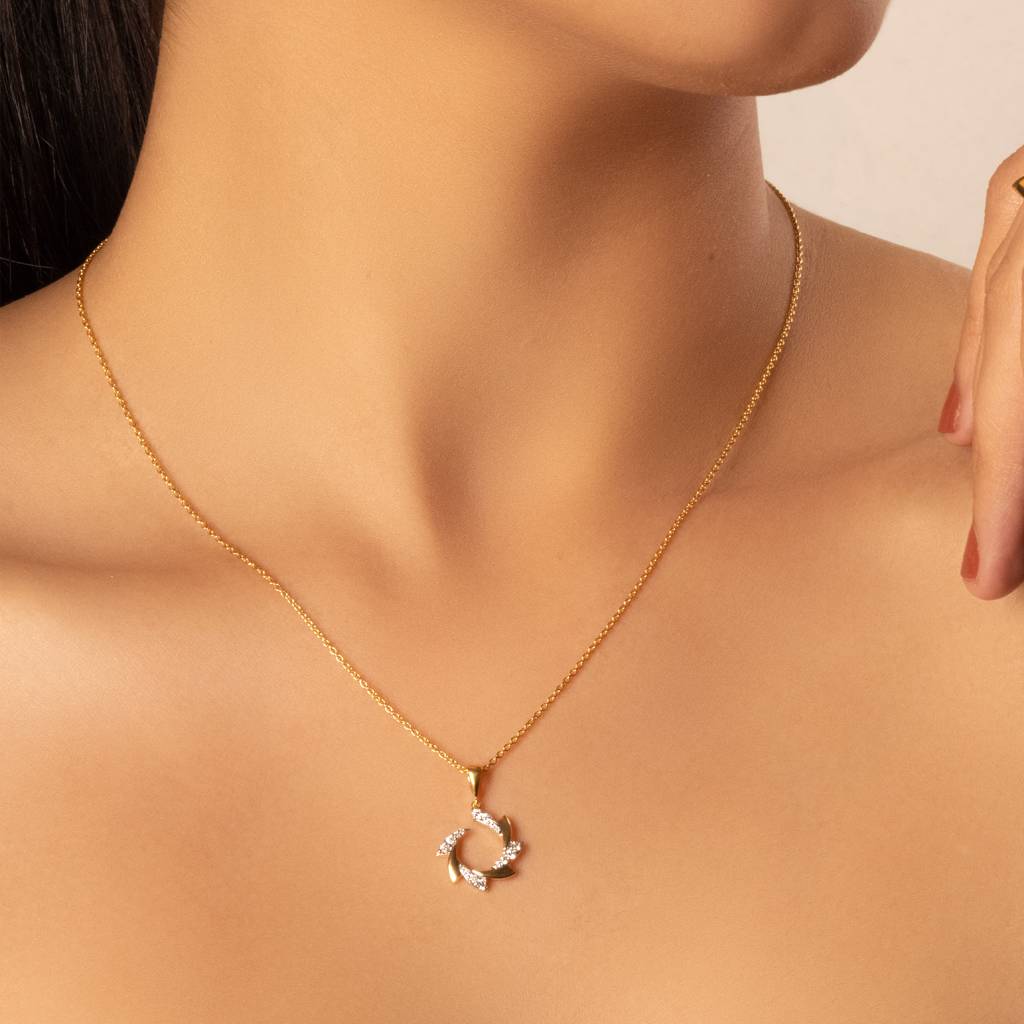 Cocktail Swirl - Lab Diamond Pendant Necklace : LLNK0123