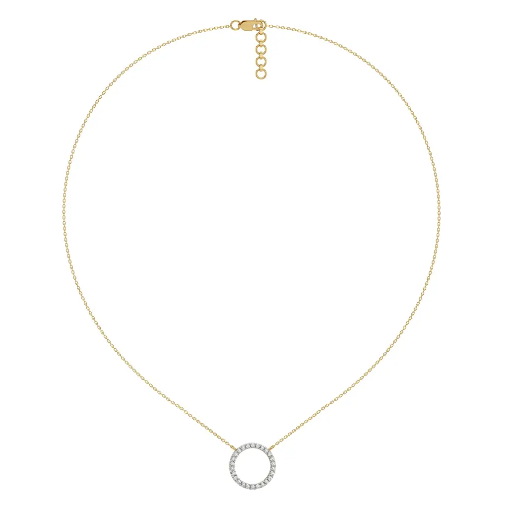 0.36Ct Lab Grown Diamond Necklace In 18Kt Gold Vermeil : LLNK0125