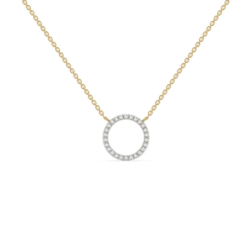 0.36Ct Lab Grown Diamond Necklace In 18Kt Gold Vermeil : LLNK0125