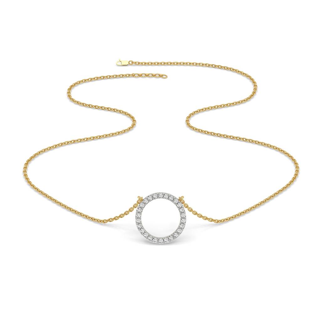 0.36Ct Lab Grown Diamond Necklace In 18Kt Gold Vermeil : LLNK0125