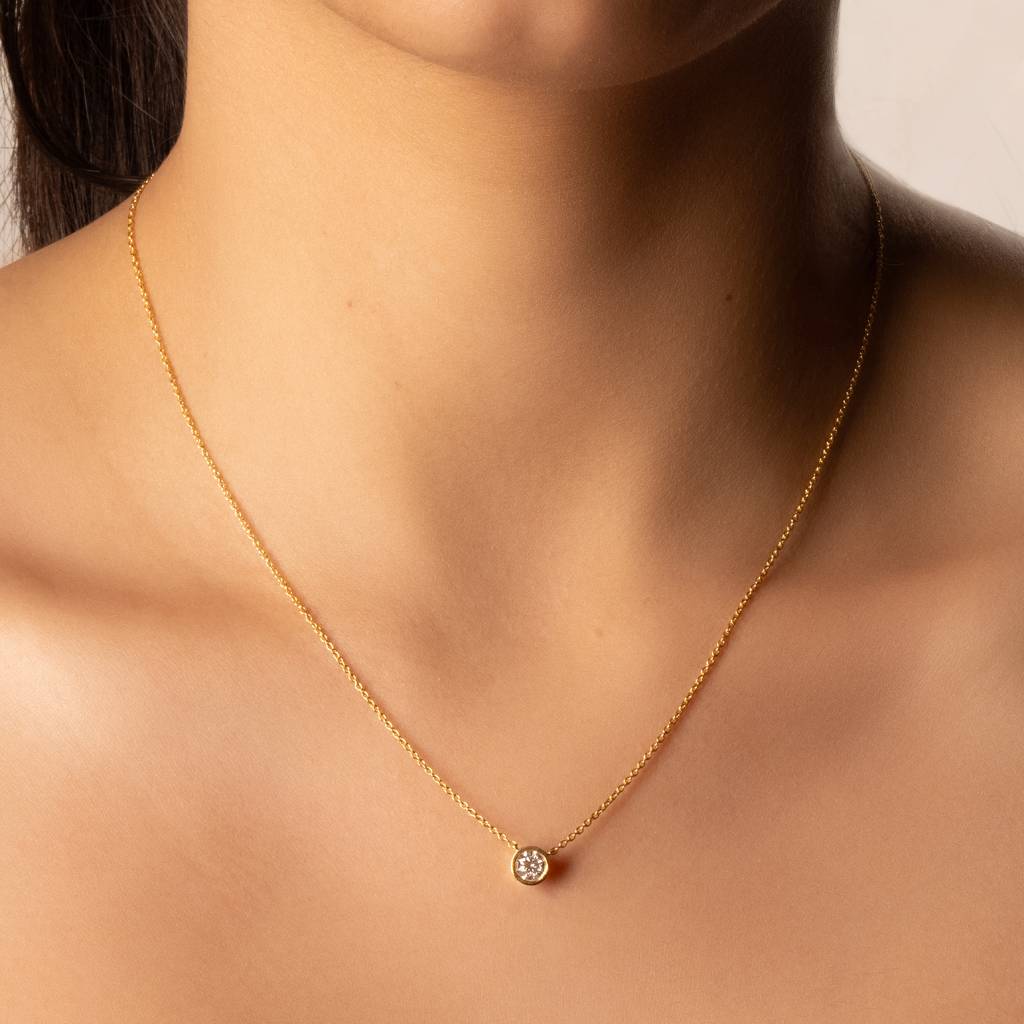 Eternal Shine - Lab Diamond Solitaire Pendant Necklace : LLNK0132