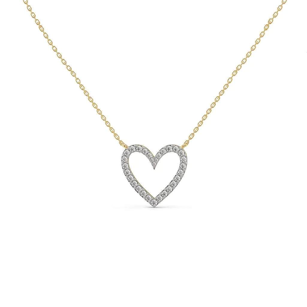 0.52Ct Lab Grown Diamond Necklace In 18Kt Gold Vermeil : LLNK0135