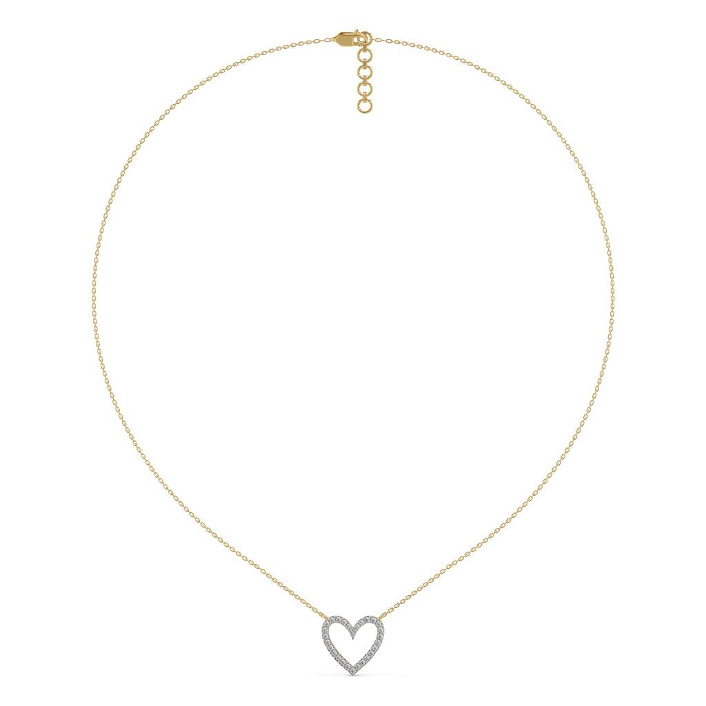 0.52Ct Lab Grown Diamond Necklace In 18Kt Gold Vermeil : LLNK0135