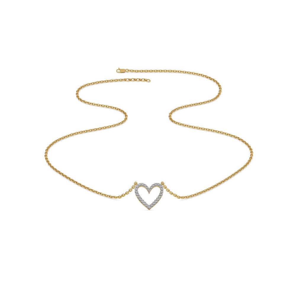 0.52Ct Lab Grown Diamond Necklace In 18Kt Gold Vermeil : LLNK0135