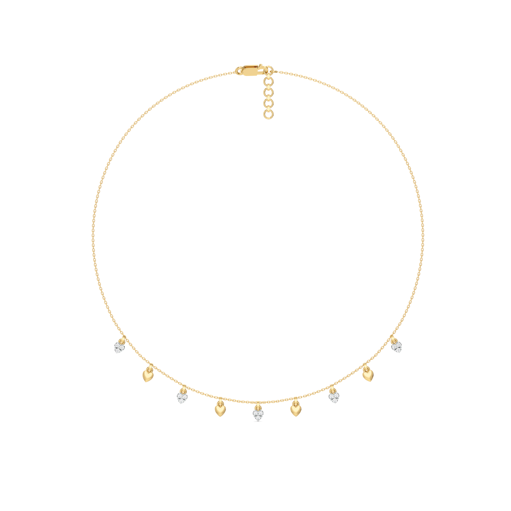 Beating Heart - Lab Diamond Charm Necklace : LLNK0137