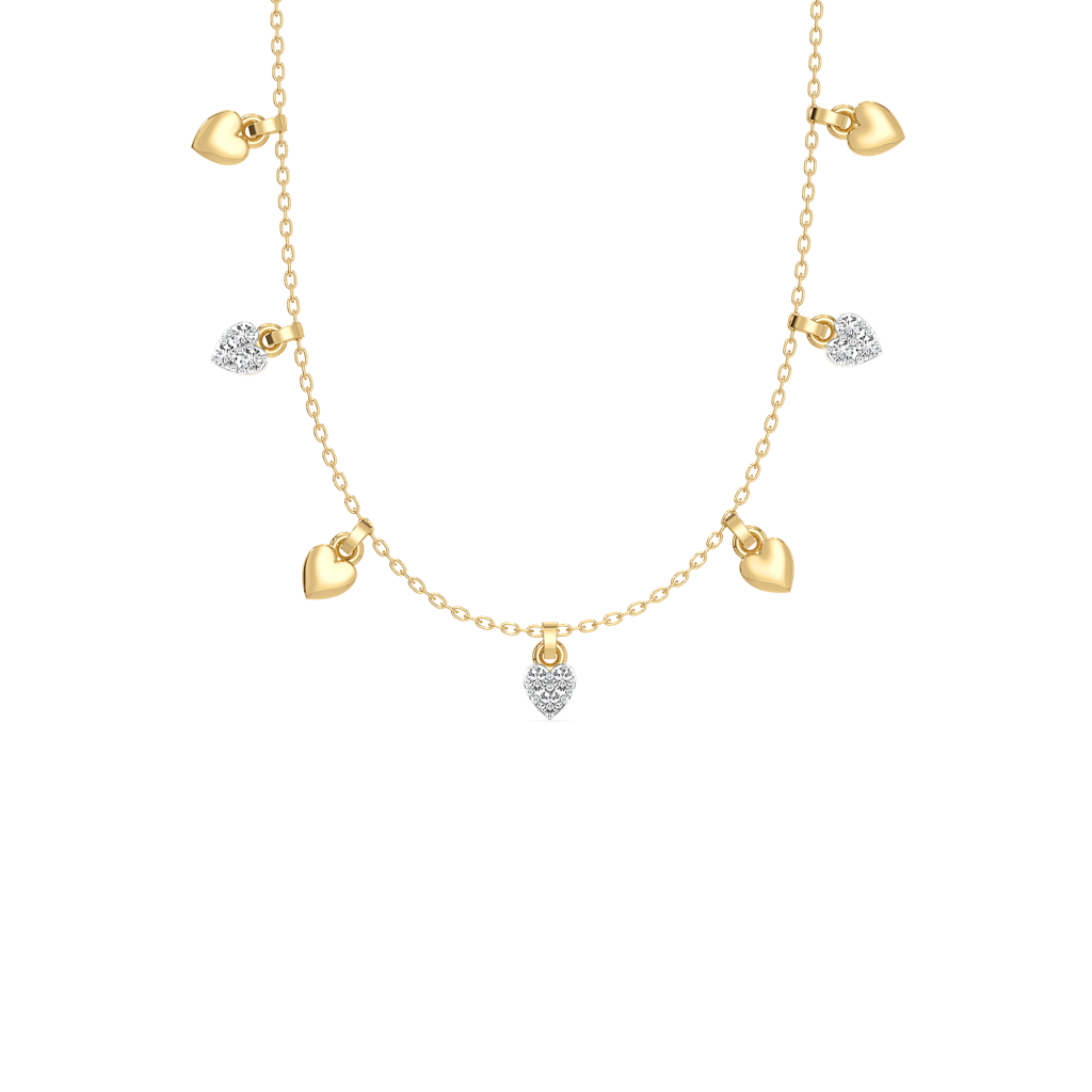 Beating Heart - Lab Diamond Charm Necklace : LLNK0137
