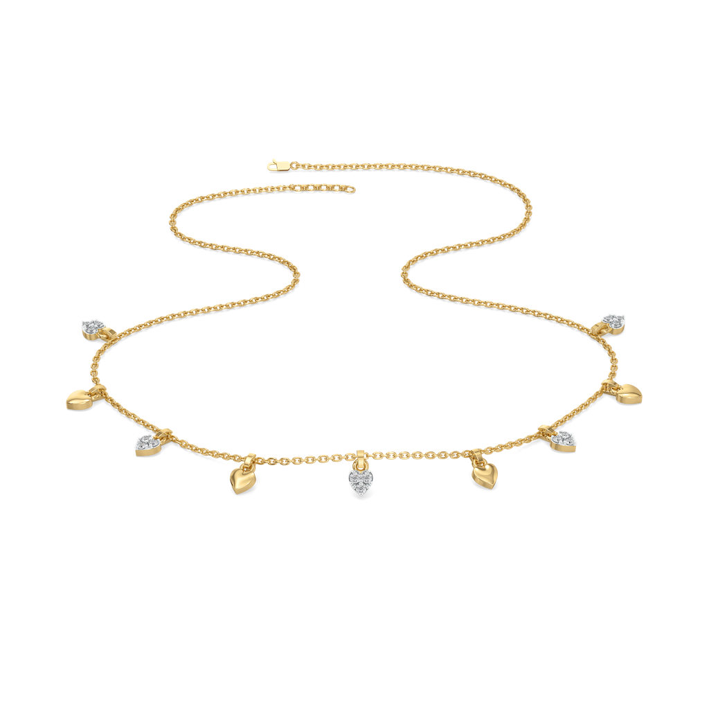 Beating Heart - Lab Diamond Charm Necklace : LLNK0137