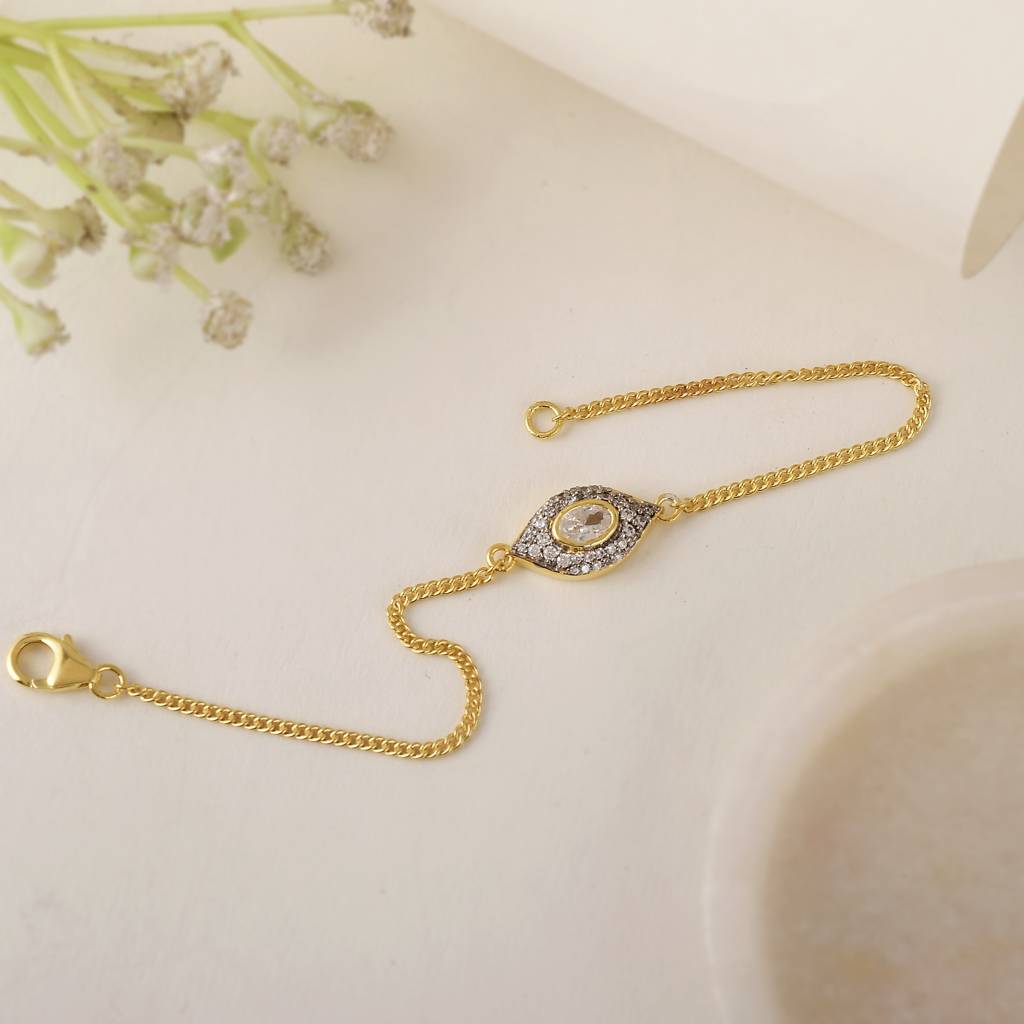 Evil Eye Protection Bracelet In Sterling Silver : LPBR0001