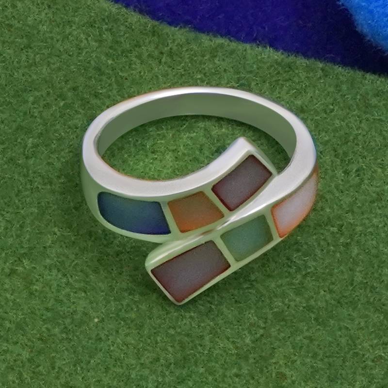 925 Pure Silver Multicolor Enamel Ring | Statement Enamel Open Finger Ring : LR1195
