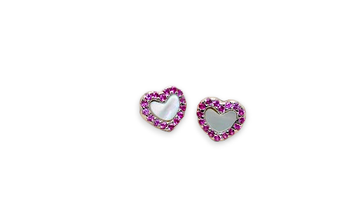 Pink Heart Shaped Studs : lvd362