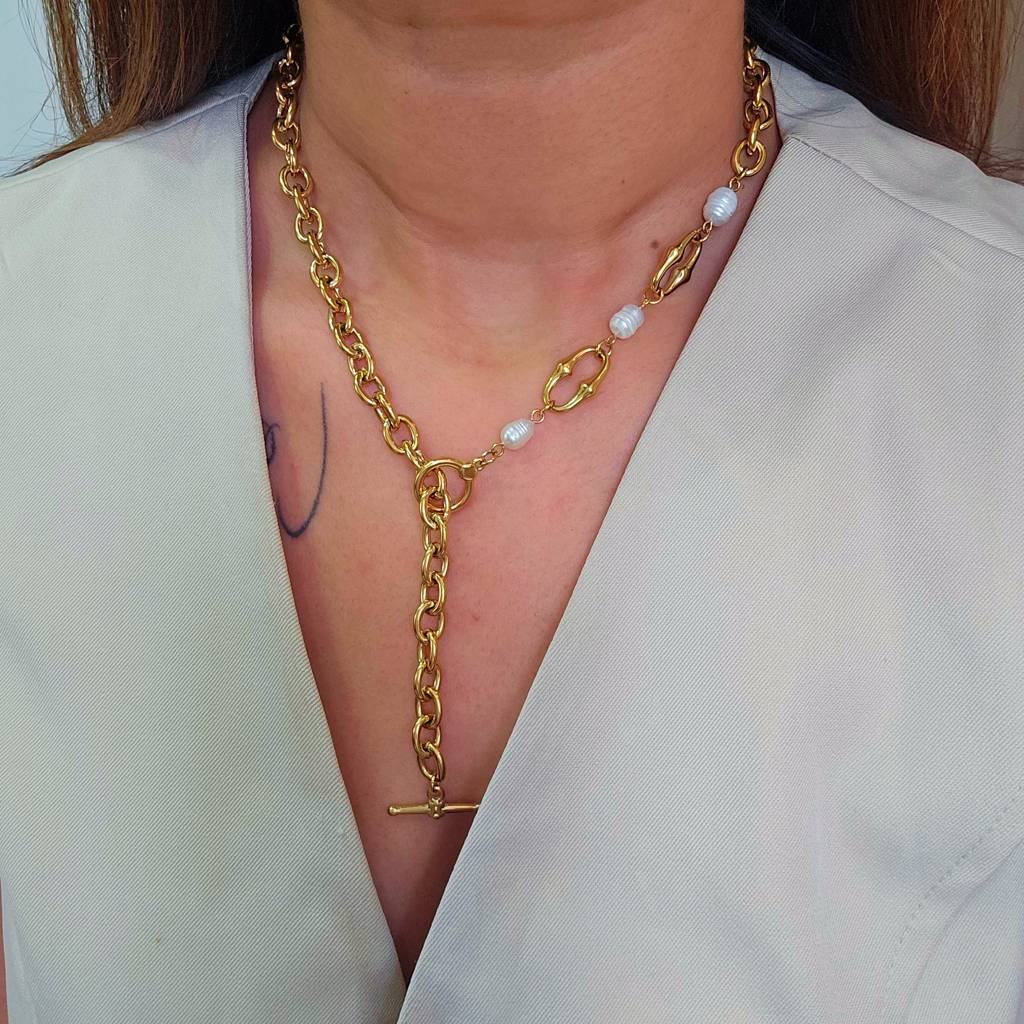 Laura Baroque Pearl Link Necklace : TAA-9999904734246-NECKLACE