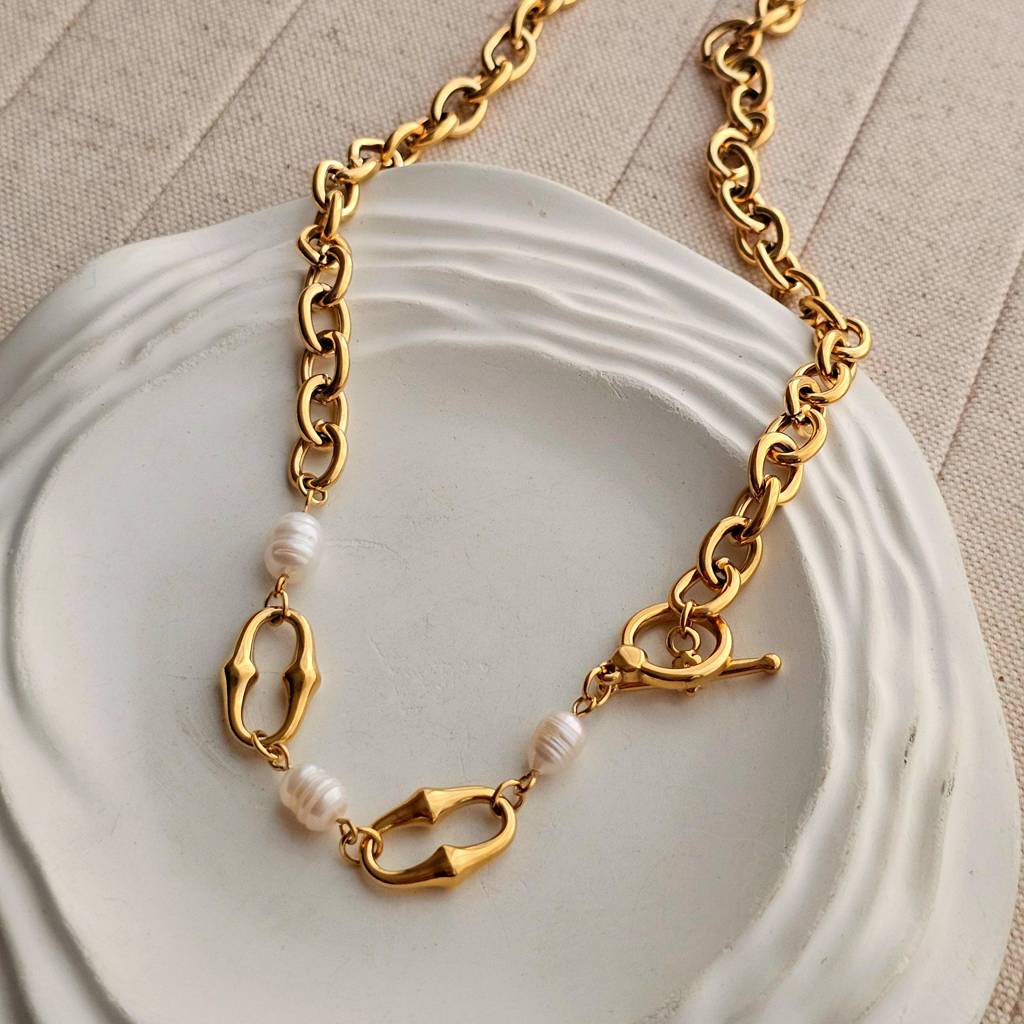 Laura Baroque Pearl Link Necklace : TAA-9999904734246-NECKLACE
