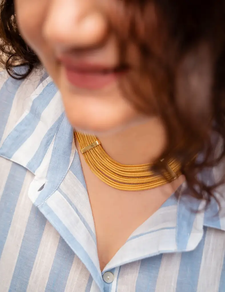 Gold Mesh Necklace : M03-EA