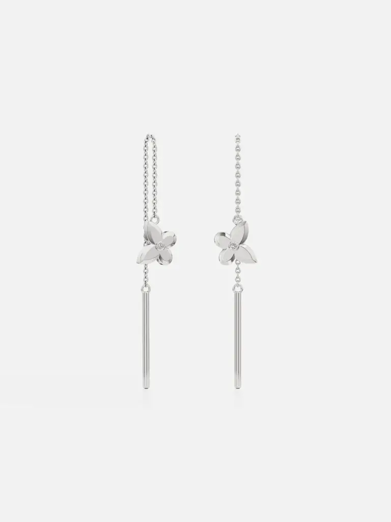 Butterfly Threader Earrings : M1ER21-W