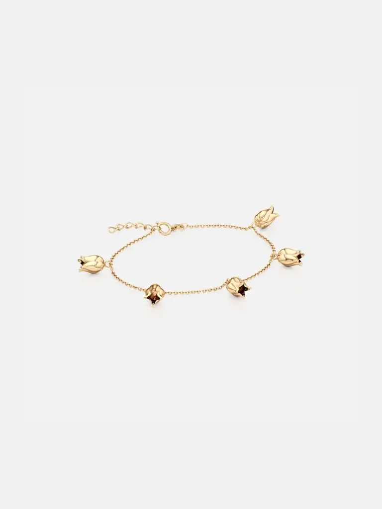 Tulip Dangler Bracelet - 24K Gold Micron Plating : M2BR2-Y