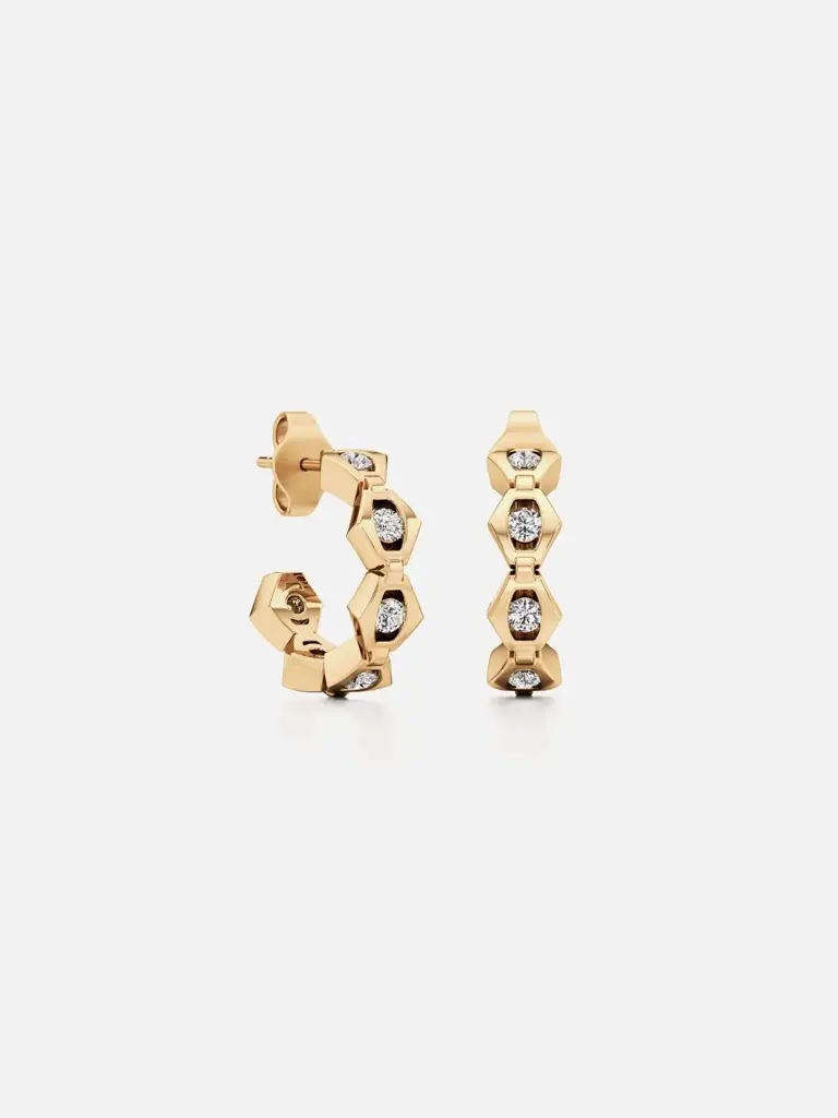 Lynq Hoops - 24K Gold Micron Plating : M7ER1-Y