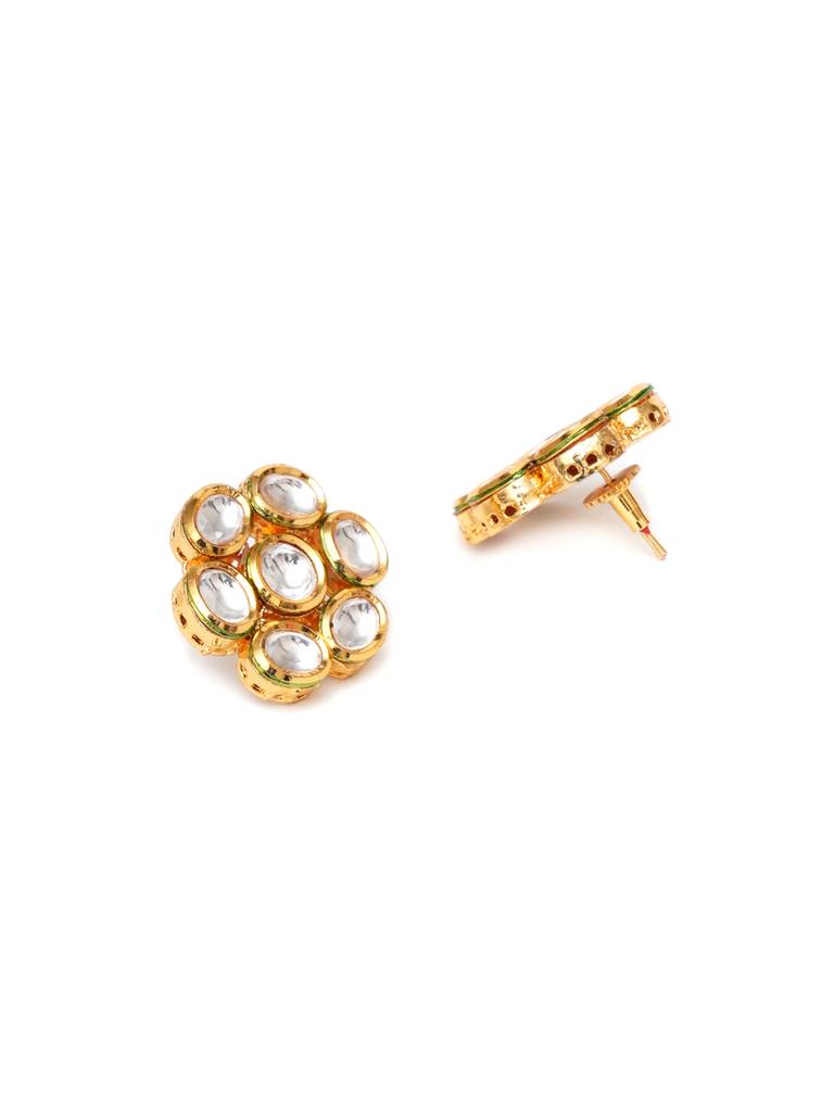 Kundan Round Maang Tikka With Studs : RRA23-2