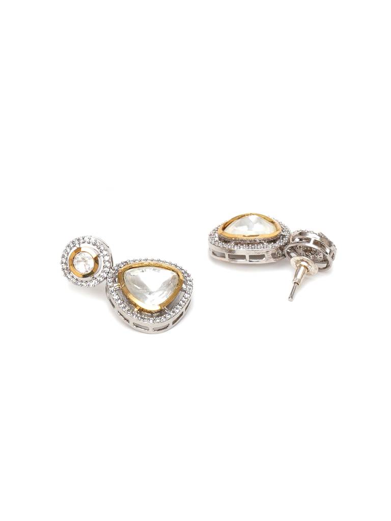 Dual Tone Kundan & Crystal Earrings : RRA23-25