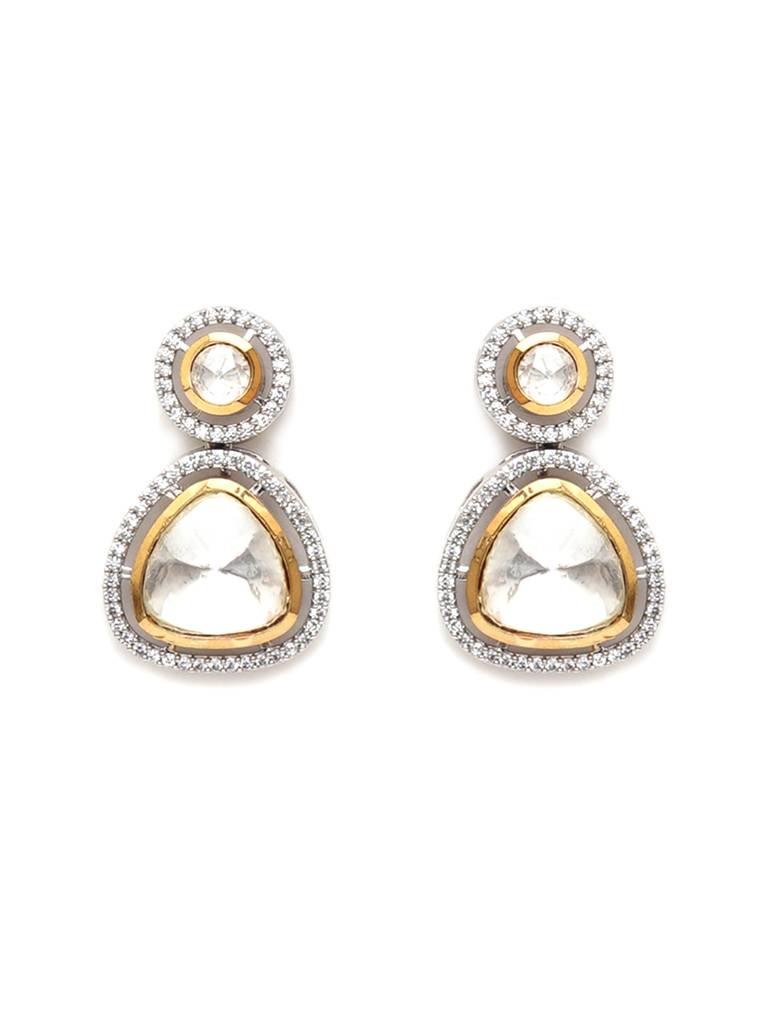 Dual Tone Kundan & Crystal Earrings : RRA23-25