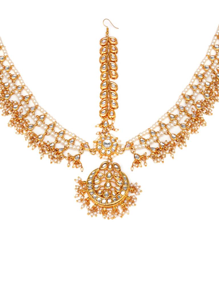 Kundan & Pearl Jhallar Layered Matha Patti : RRA23-38