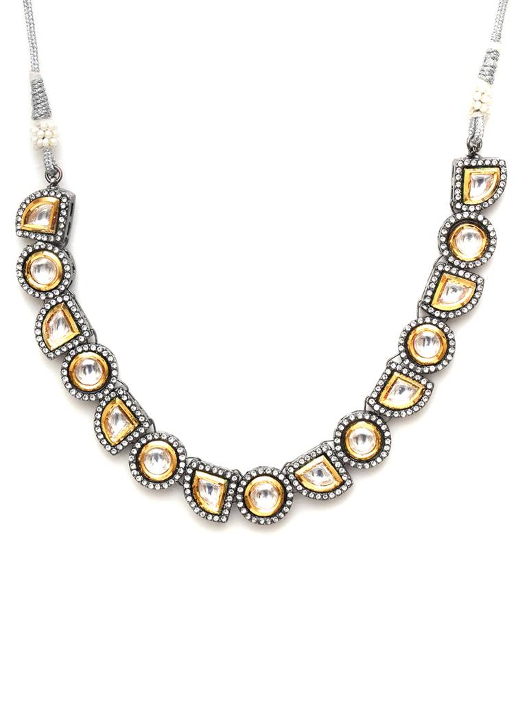 Dual Tone Kundan & Crystal Neckpiece : RRA23-54
