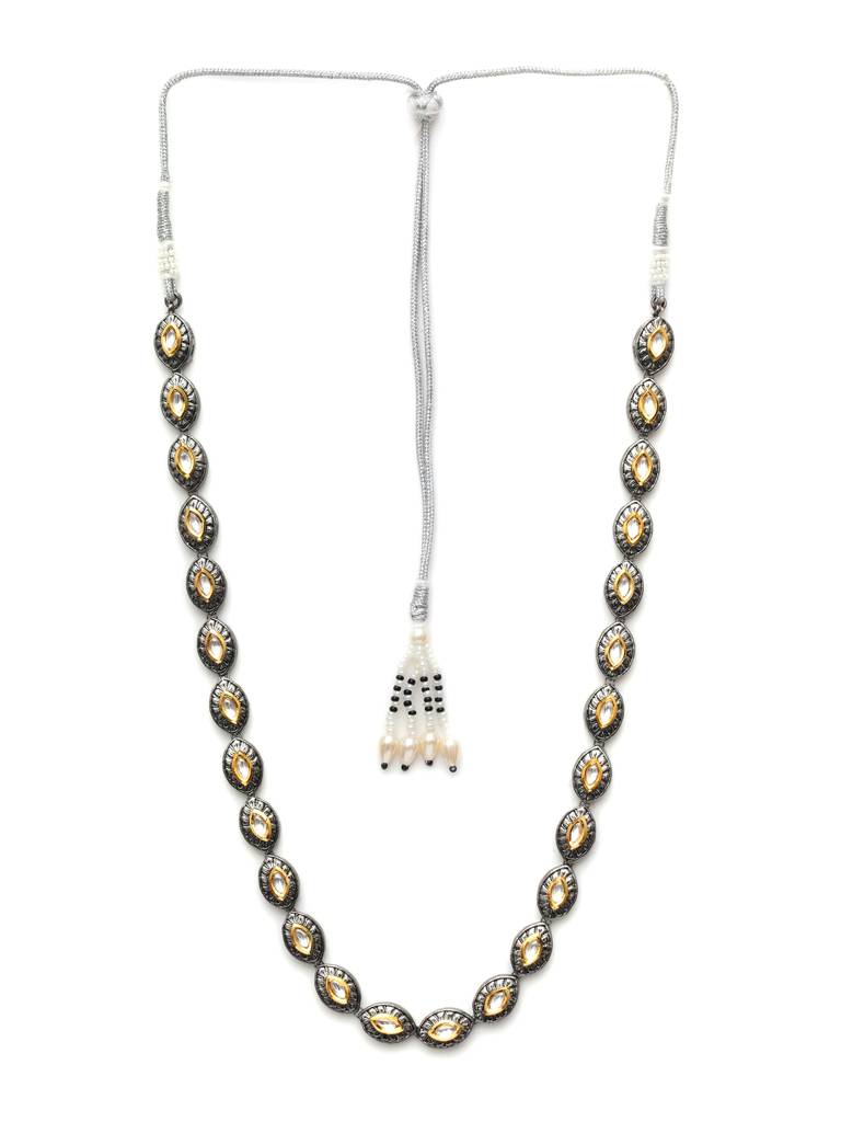 Dual Tone Boat Kundan & Crystal Neckpiece : RRA23-55