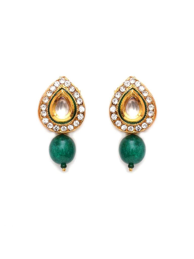 Emerald Stone Kundan Studs : RRA23-30
