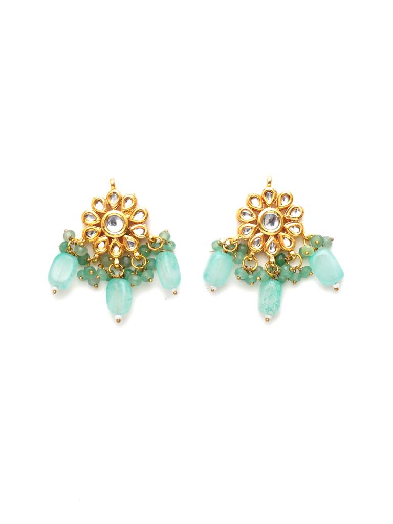 Mint Stone Kundan Earrings : RRA23-29