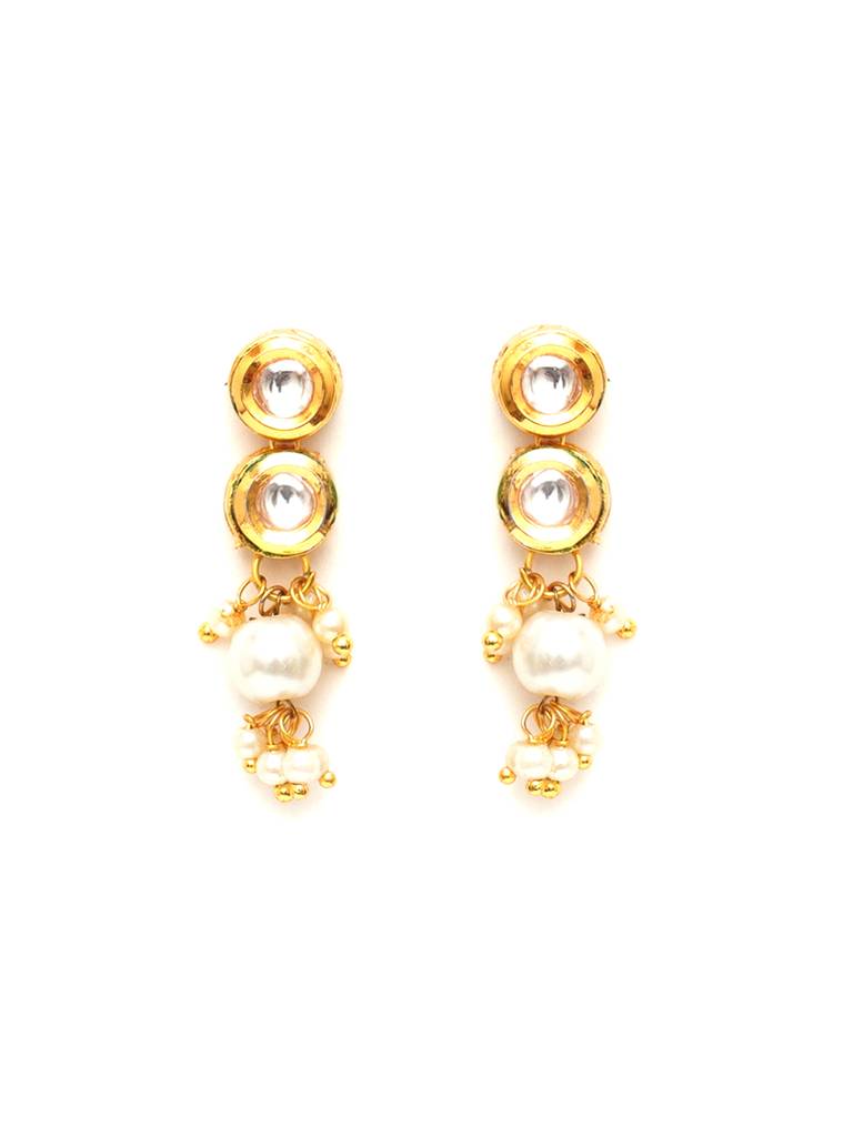 Kundan Earrings With Pearl Drops : RRA23-31