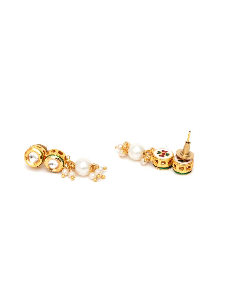 Kundan Earrings With Pearl Drops : RRA23-31