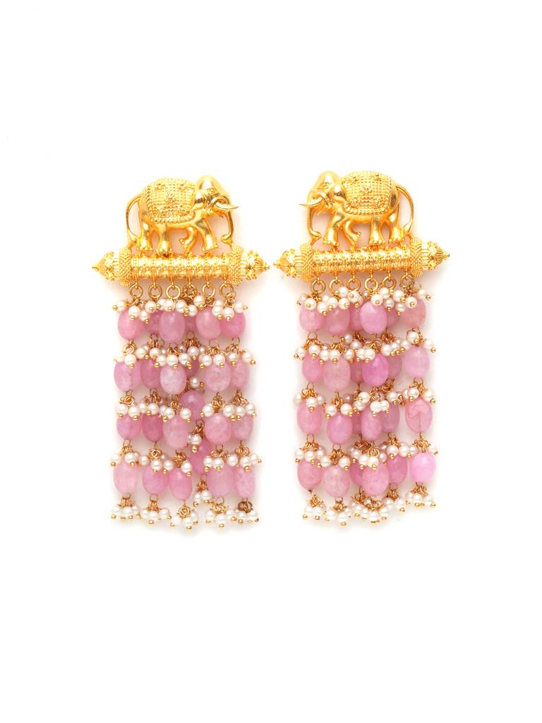 Long Layered Earrings With Elephant Motifs : RRA23-21