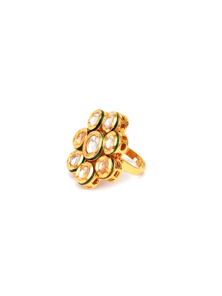 Kundan Flower Ring : RRA23-76